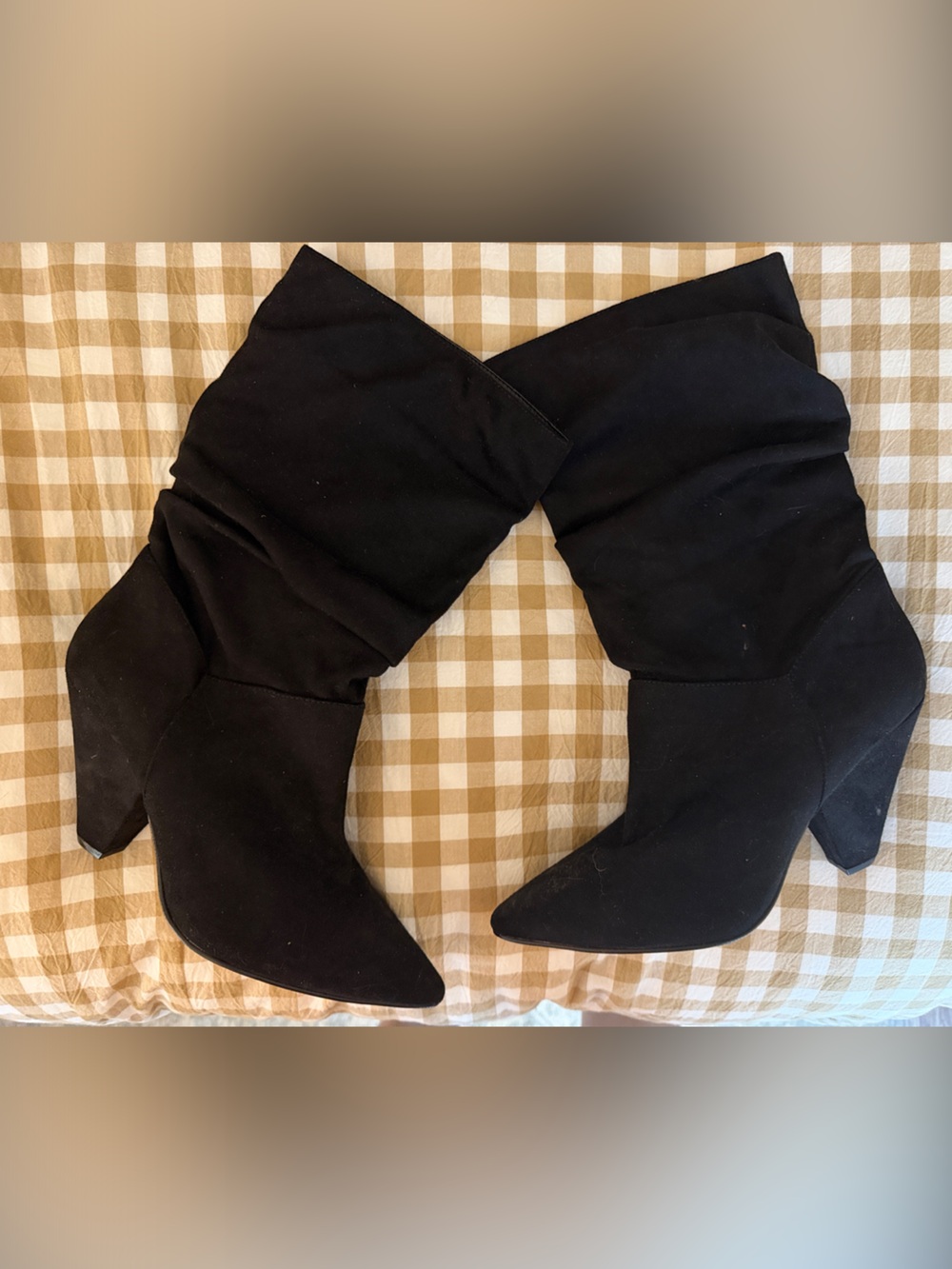 CL by Chinese Laundry Black Slouchy Pointed-Toe Mid-Calf Boots